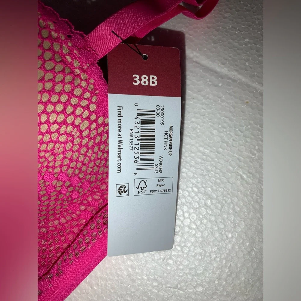 Women’s Morgan Natural Lift Lace Push Up Bra Adored by Adore Me Pink 38B